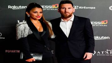 Messi, junto a su  mujer Antonela Roccuzzo