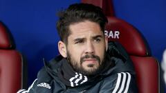 Isco, en el banquillo de Ipurua, donde fue suplente en el Eibar-Real Madrid.