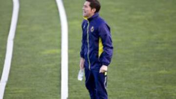 Marcelino, durante un entreno.