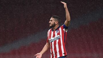 MADRID, SPAIN - NOVEMBER 25: Koke Resurreccion of Club Atletico de Madrid reacts during the UEFA Champions League Group A stage match between Atletico Madrid and Lokomotiv Moskva at Estadio Wanda Metropolitano on November 25, 2020 in Madrid, Spain. Footb