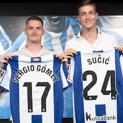 La Real presenta por fin a Sergio Gómez y Sucic