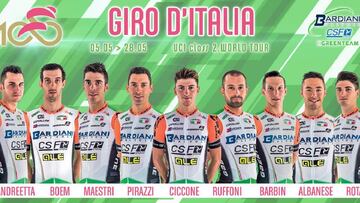 El equipo Bardiani present&oacute; su lista de 9 corredores para el Giro de Italia.