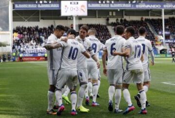 James Rodríguez marcó el tercer tanto en el triunfo del Real Madrid 1-4, ante el Eibar, por la fecha 26 de la Liga de España.