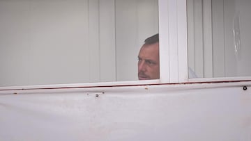 Alberto González durante un partido del Albacete.