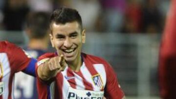 Ángel Correa celebra su primer tanto como jugador del Atlético de Madrid.