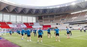  El Athletic Club en La Cartuja en su último entrenamiento antes de la final.