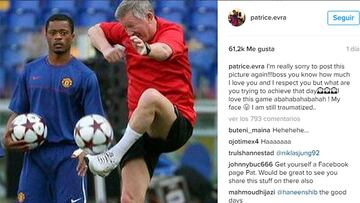 Evra se burla de Ferguson en sus redes sociales