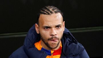 Martin Braithwaite, jugador del FC Barcelona, antes de un partido.