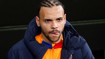 Martin Braithwaite, jugador del FC Barcelona, antes de un partido.