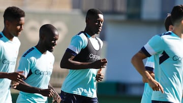 Luiz Henrique, durante un entrenamiento del Betis.