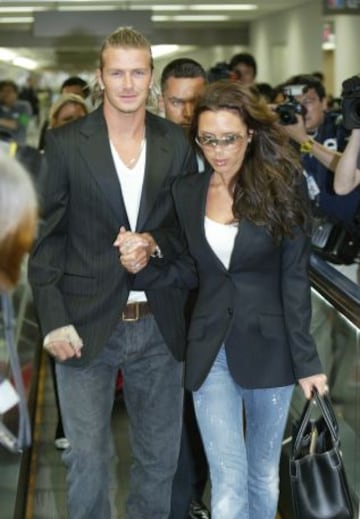 David Beckham con su mujer Victoria en 2003.