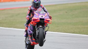 Ducati Spanish rider Jorge Martin competes during the first MotoGP free practice session of the Moto Grand Prix of Catalonia at the Circuit de Catalunya on May 24, 2024 in Montmelo on the outskirts of Barcelona. (Photo by LLUIS GENE / AFP)