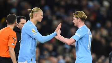 Haaland and De Bruyne have been Manchester City’s key attacking players in recent times but were on the bench at the Etihad.