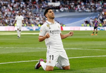 Asensio scored Madrid's 5th goal of the afternoon against Real Valladolid.
