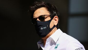 BUDAPEST, HUNGARY - JULY 30: Mercedes GP Executive Director Toto Wolff walks in the Paddock before practice ahead of the F1 Grand Prix of Hungary at Hungaroring on July 30, 2021 in Budapest, Hungary. (Photo by Bryn Lennon/Getty Images)