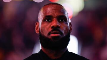 PORTLAND, OREGON - FEBRUARY 20: LeBron James #23 of the Los Angeles Lakers looks on before the game against the Portland Trail Blazers at Moda Center on February 20, 2025 in Portland, Oregon. NOTE TO USER: User expressly acknowledges and agrees that, by downloading and or using this photograph, User is consenting to the terms and conditions of the Getty Images License Agreement. Alika Jenner/Getty Images/AFP (Photo by Alika Jenner / GETTY IMAGES NORTH AMERICA / Getty Images via AFP)