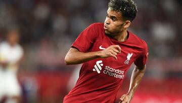 Luis Díaz en un partido del Liverpool.