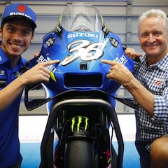 Mir y Rins homenajean en sus cascos a Schwantz y Hayden