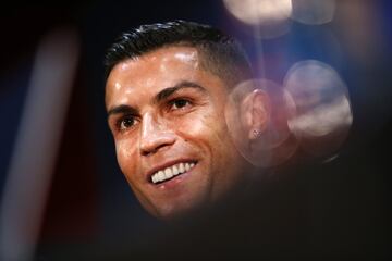 Rueda de prensa de Cristiano Ronaldo antes del partido de Champions League frente al Manchester United.