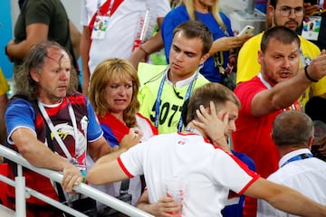 ¡Pelea en las gradas durante el Serbia-Brasil!