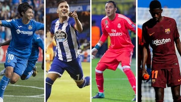 Shibasaki, Lucas Pérez, Keylor Navas y Dembélé.