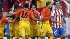 Doble pasillo del Atleti al Barça
