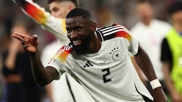 Dortmund (Germany), 29/06/2024.- Antonio Ruediger of Germany celebrates after winning the UEFA EURO 2024 Round of 16 soccer match between Germany and Denmark, in Dortmund, Germany, 29 June 2024. (Dinamarca, Alemania) EFE/EPA/ANNA SZILAGYI