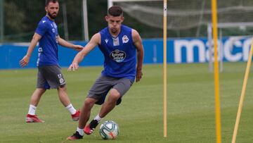 Montero, en la vuelta al trabajo en Abegondo.