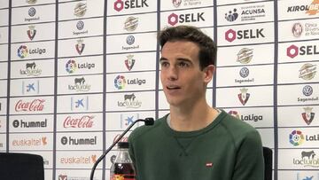 Íñigo Pérez, en rueda de prensa tras la sesión preparatoria del conjunto navarro.
