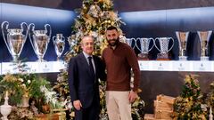 Florentino Pérez y Karim Benzema, capitán y delantero del Real Madrid 