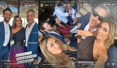 Anahí comparte foto con Christian y Christopher en la boda de Maite Perroni