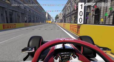 F1 2020 muestra el circuito de Bakú a través del Alfa Romeo de Giovinazzi