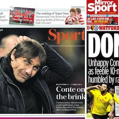 Las portadas de la prensa inglesa sepultan a Conte en el Chelsea