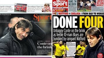Portadas de deportes de 'The Daily Telegrpah' y 'Daily Mirror' del martes 6 de febrero de 2018.