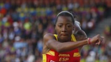 La española Ruth Ndoumbe en la calificación de triple salto, en la que consiguió el paso a la final.