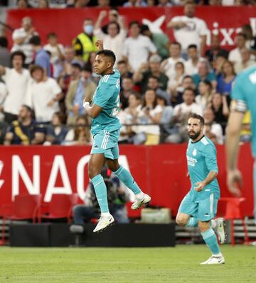 2-1. Rodrygo celebra el primer gol.