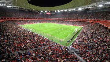 30/01/19 PARTIDO UNICO FUTBOL FEMENINO 
COPA DE LA REINA CUARTOS 
ATHLETIC DE BILBAO - ATLETICO DE MADRID 
ESTADIO SAN MAMES PANORAMICA VISTA GENERAL 
PUBLICADA 31/01/19 NA MA22 4COL 
PUBLICADA 31/01/19 NA MA01 1COL 