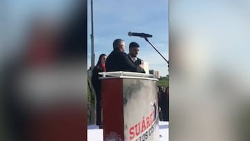 Las lágrimas de Luis Suárez en el homenaje de Nacional de Uruguay