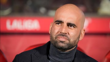 El entrenador del Celta, Claudio Giráldez, antes del partido de LaLiga de fútbol que Girona FC y Celta de Vigo disputaron este domingo en el estadio municipal de Montilivi.