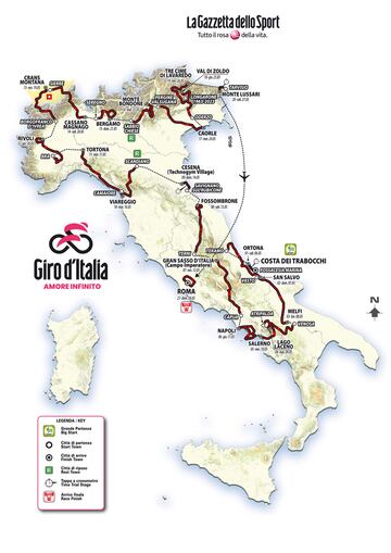 Recorrido del Giro de Italia 2023.