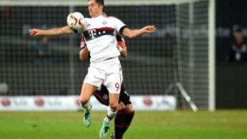 Lewandowski, en el partido ante el Bayer Leverkusen.