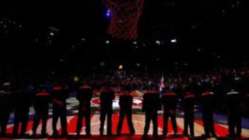 Los Atlanta Hawks antes del primer partido de playoffs ante los Brooklyn Nets.