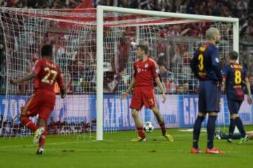 Semifinal ida. 4-0 Thomas Muller celebra el cuarto gol.