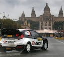 Ott Tanak, primer líder del rally bajo el diluvio de Barcelona