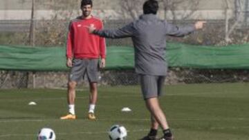 Fazio, durante un entrenamiento. 