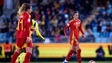 Clara Serrajordi, en su debut con la Selección española ante Suecia en la Nations League.