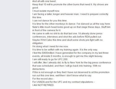 Conor McGregor: "I AM NOT RETIRED"