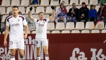 Dubasin celebra su gol ante el Lugo.