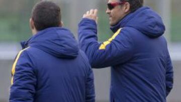 Luis Enrique, en un entrenamiento.