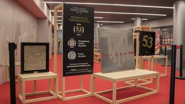Una red, el escudo, un mural... en la exposición del Calderón
